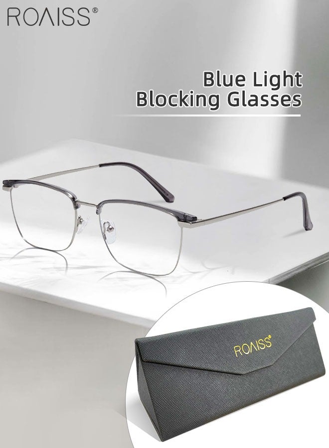 roaiss Blue Light Blocking Glasses Blue Light Filter Computer Reading Gaming TV Phones Browline Eyeglasses Fashion Anti Eyestrain Headache Eyewear for Men Women 54mm  - Image 1