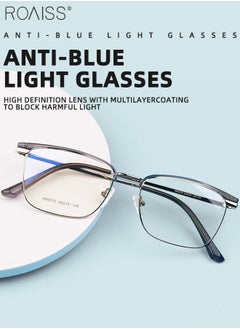 roaiss Blue Light Blocking Glasses Blue Light Filter Computer Reading Gaming TV Phones Browline Eyeglasses Fashion Anti Eyestrain Headache Eyewear for Men Women 54mm  - Image 3