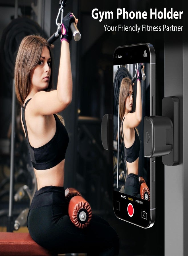 CreaDream Gym Magnetic Phone Holder, Gym Essentials Magnet Phone Mount with 360 Rotation, Portable Workout Accessories for Men and Women, Compatible with 4.7-7" Smartphones - Image 2