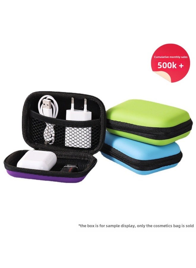 Generic Eva Headset Bag Camera Bag Square Gift Box Data Cable Packaging Wireless Bluetooth Headset Storage Bag-Color:11*8*4cm Red Pu  - Image 3
