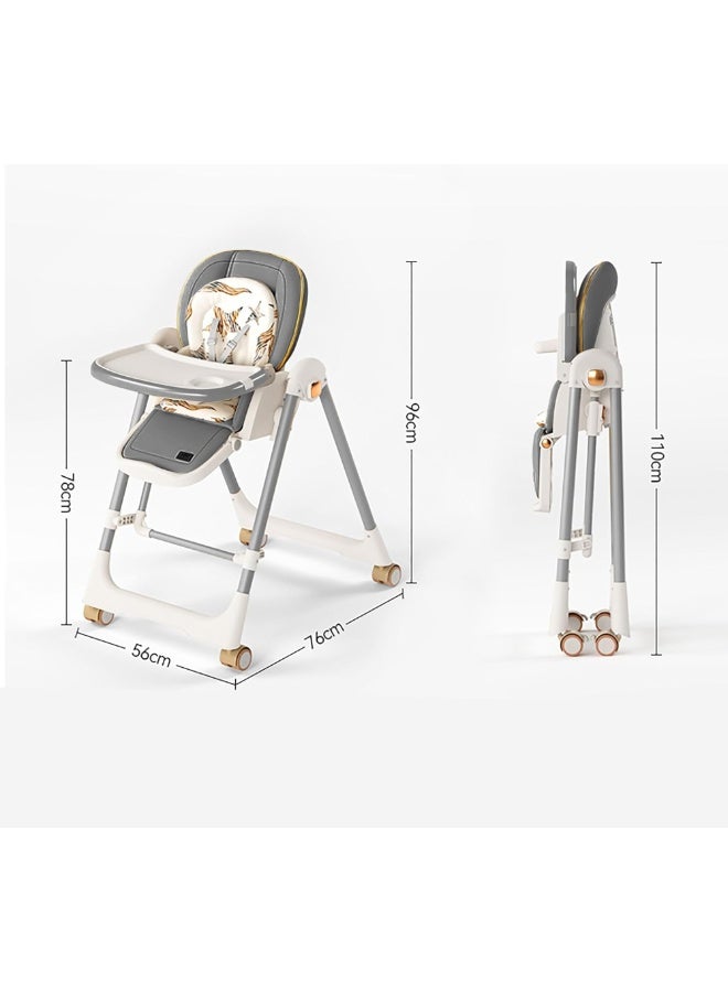 Kidilo 2 in 1 Baby Dining high Chair Adjustable Foldable Baby High Chair convertible to a swing code (FKT113) - Image 3