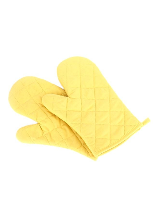 NIBEMINENT Heat Proof Oven Mitt Gloves Yellow 18x28cm