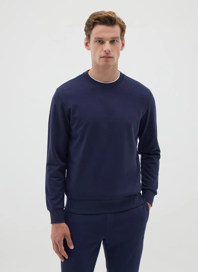 Ovs BLUE CREW NECK SWEATSHIRT