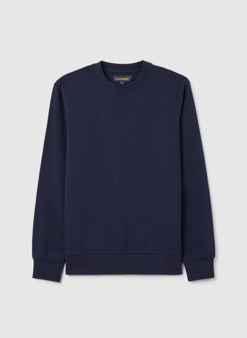 او في اس BLUE CREW NECK SWEATSHIRT