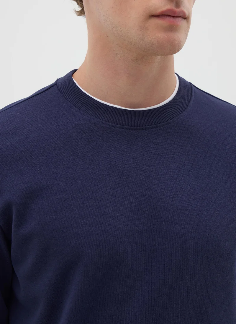 Ovs BLUE CREW NECK SWEATSHIRT