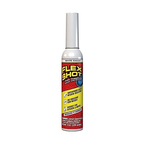 Flex Shot Rubber Adhesive Sealant Caulk, 8-oz, White - Image 1