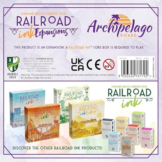 Horrible Guild Railroad Ink Challenge Archipelago Boards Set  Strategy Board Game Expansion  Roll and Write Dice Game  1 to 4 Players  20 Minutes  Ages 8 - Image 2