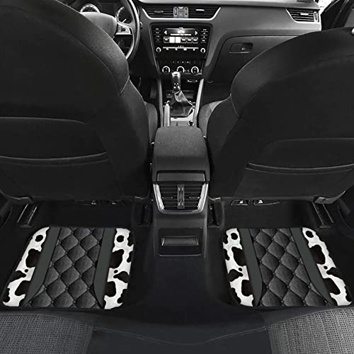 Howilath Cows Print Floor Mat for Car Rubber Anti-Slip Carpets Cushion All Weather Heavy Dust Car Floor Mats for Front & Rear-4 Piece Set - Image 3