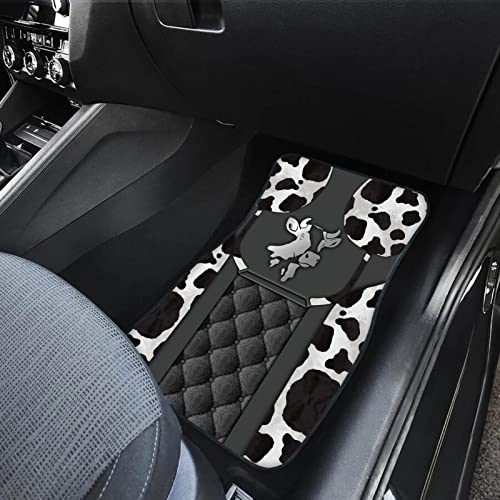 Howilath Cows Print Floor Mat for Car Rubber Anti-Slip Carpets Cushion All Weather Heavy Dust Car Floor Mats for Front & Rear-4 Piece Set - Image 4