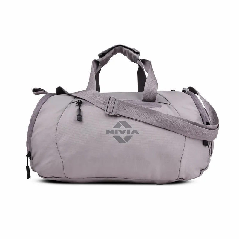 نيفيا Nivia Drift Gym Bag - Spacious Compartment, Ventilated Shoe Pocket, and Quick Access Zipper Pockets - 22 Litres Capacity (Grey)