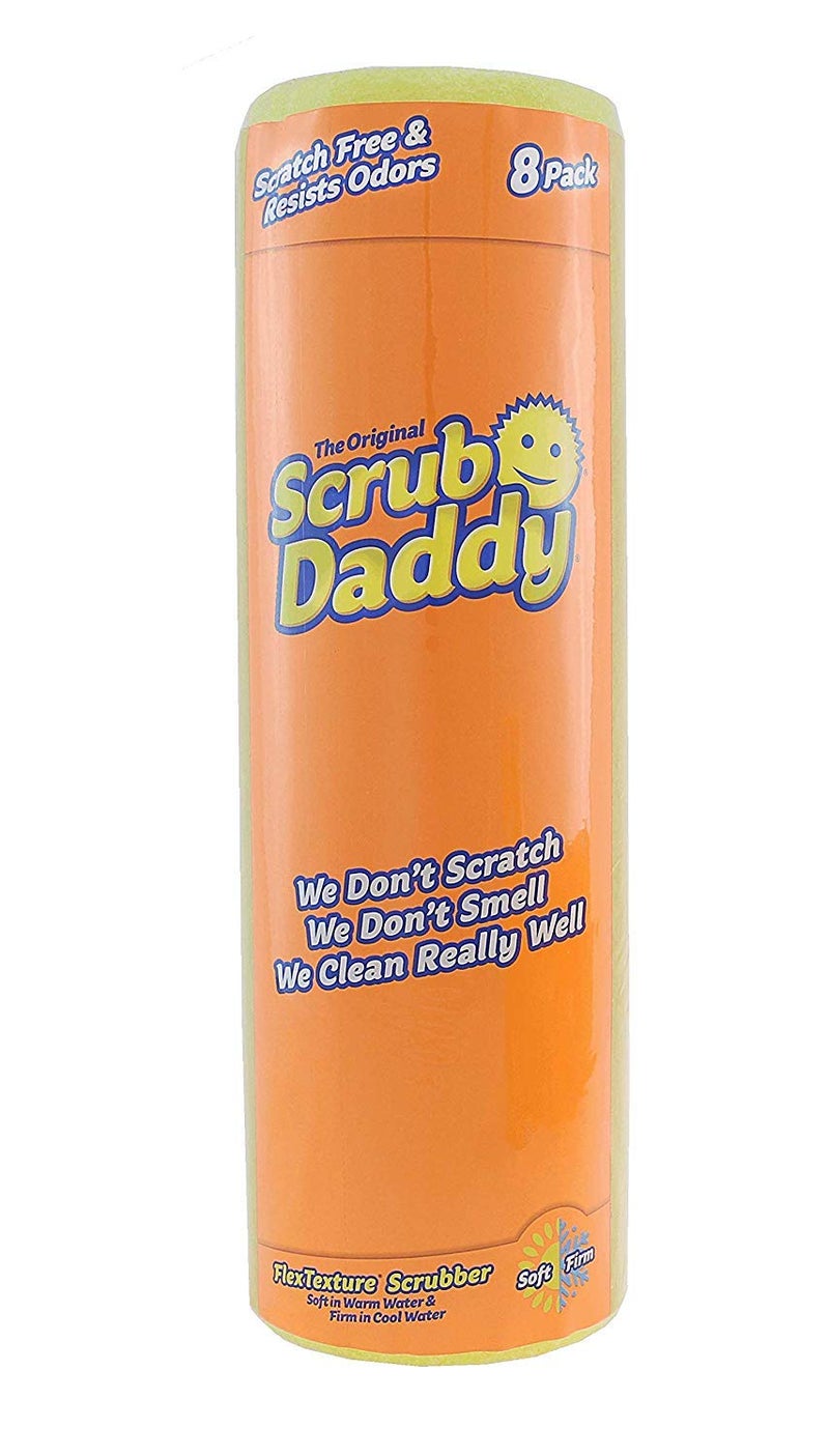 Scrub Daddy سكرب دادي الأصلي مع تحكم في درجة الحرارة، خالي من الخدوش، مقاوم للرائحة، 8 قطع