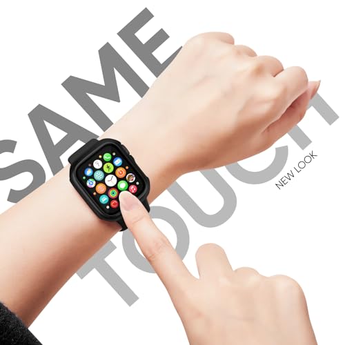 Knossen Compatible for Apple Watch Band 40mm 41mm and Case with Screen Protector, Soft Silicone Sport Strap Bands and Protective Cover with Tempered Glass for iWatch Series 9 8 7 SE 6 5 4 - Image 4