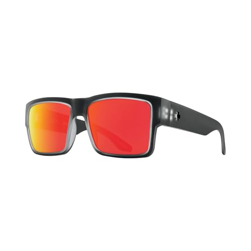 Spy Cyrus 6700000000079 58 MM Matte Black Ice/Happy Gray Green Polarized with Red Spectra Mirror 58M Square Sunglasses for Men +Bundle with Accessory Eyewear Kit - Image 1