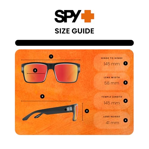 Spy Cyrus 6700000000079 58 MM Matte Black Ice/Happy Gray Green Polarized with Red Spectra Mirror 58M Square Sunglasses for Men +Bundle with Accessory Eyewear Kit - Image 4