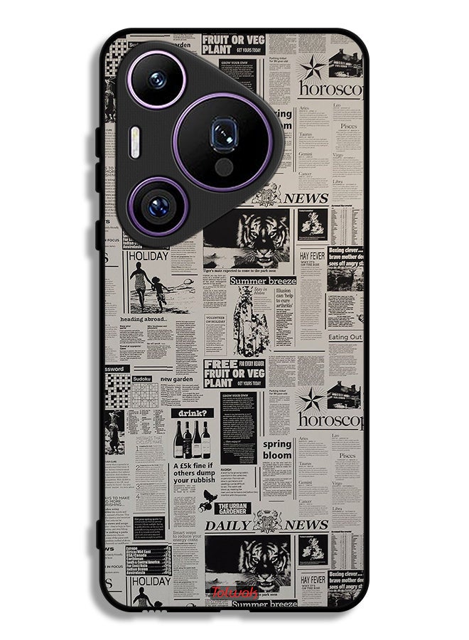 Tolwak Huawei Pura 70 Pro Protective Case Cover Newspaper Recording - Image 1
