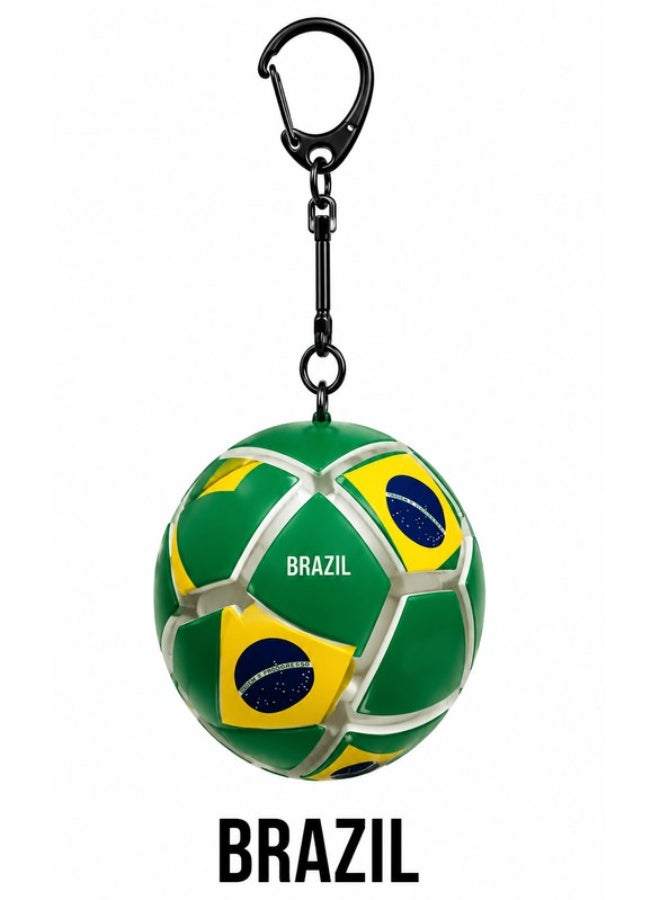FIFA World Cup Brazil Squeeze Ball Keychain – 7cm ABS Mini Football with Brazil Flag Print