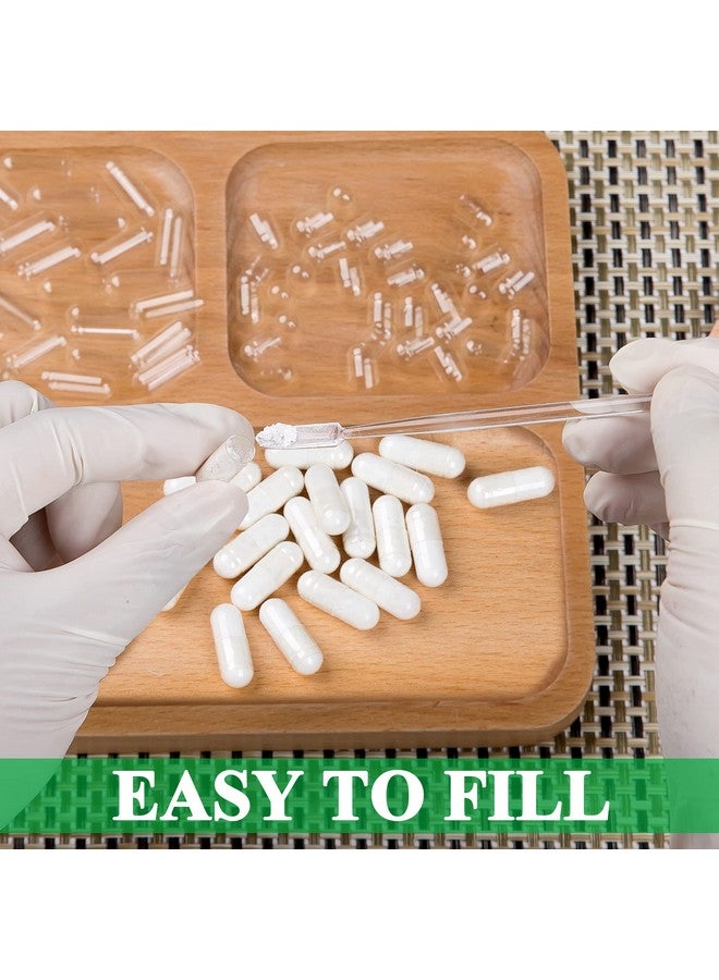 wananfu Size 4 Empty Capsules Vegetarian (100 Count) Bundle with 2 Micro Lab Spoons, Clear Fillable Veggie Pill Capsules Size 4 for Making Your Own Supplements - Image 3