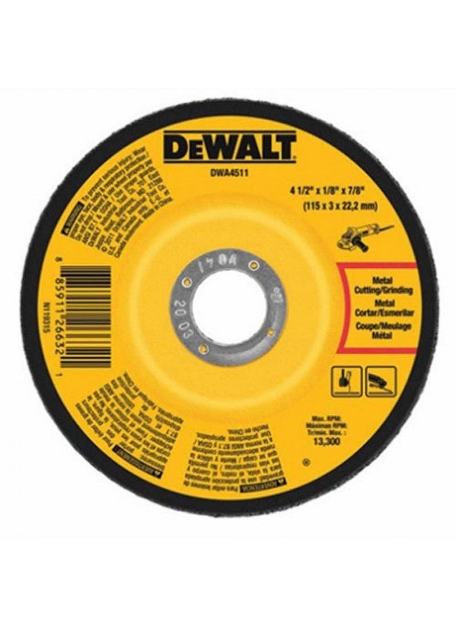 Dewalt Dwa4511 Metal Grinding Wheel, 4-1/2-Inch X 1/8-Inch X 7/8-Inch