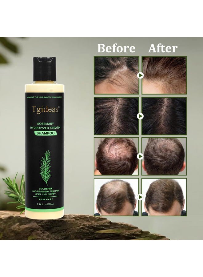 Tgideas Organic Rosemary Hair Growth Shampoo for Women and Men-Natural Thickening & Strengthening Shampoo with Hydrolyzed Keratin for Thinning Hair & Hair Loss 7.4 fl.oz - Image 3