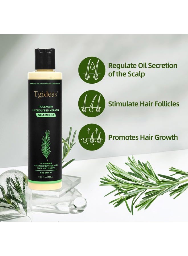 Tgideas Organic Rosemary Hair Growth Shampoo for Women and Men-Natural Thickening & Strengthening Shampoo with Hydrolyzed Keratin for Thinning Hair & Hair Loss 7.4 fl.oz - Image 5