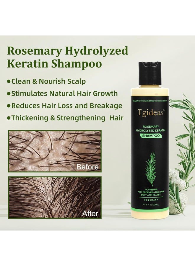 Tgideas Organic Rosemary Hair Growth Shampoo for Women and Men-Natural Thickening & Strengthening Shampoo with Hydrolyzed Keratin for Thinning Hair & Hair Loss 7.4 fl.oz - Image 2