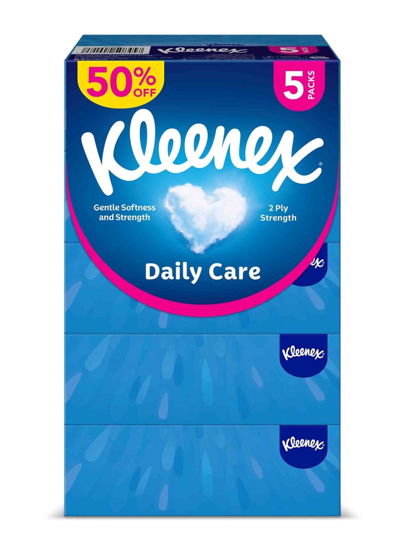Kleenex Daily Care Facial Tissue 120 Sheets Pack of 5  - Image 1