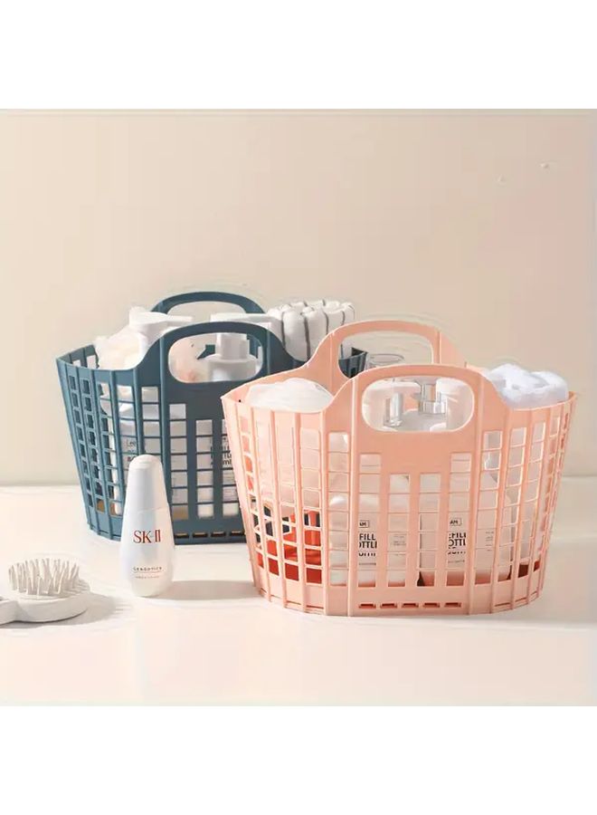 سلة غسيل قابلة للطي مثبتة على الحائط مع فتحة قطع، صندوق تخزين متعدد الأقسام بلون فطيرة الكرز - Image 1