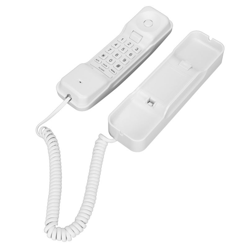 Corded Phone: ABS Durable Body, Wall Mountable Compact Design, Key Sensitive Soft Keys - Adjustable Ringtone, Flash Memory, Last Number Redial for Home, Business, Hotel Guest Rooms - Image 3