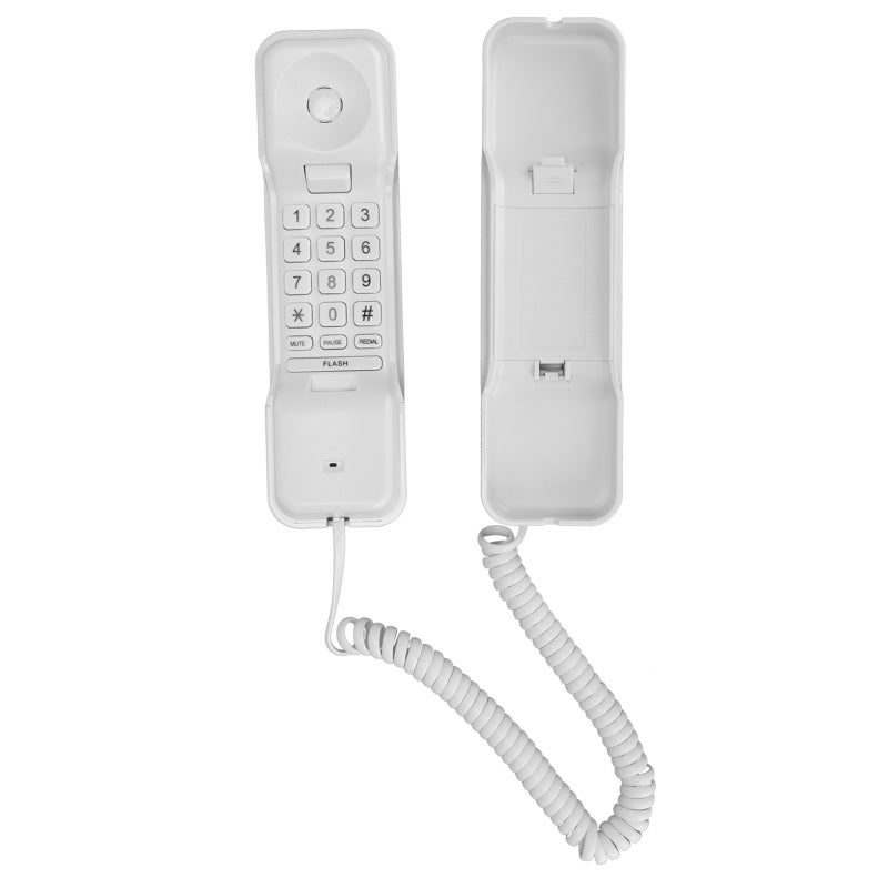Corded Phone: ABS Durable Body, Wall Mountable Compact Design, Key Sensitive Soft Keys - Adjustable Ringtone, Flash Memory, Last Number Redial for Home, Business, Hotel Guest Rooms - Image 1