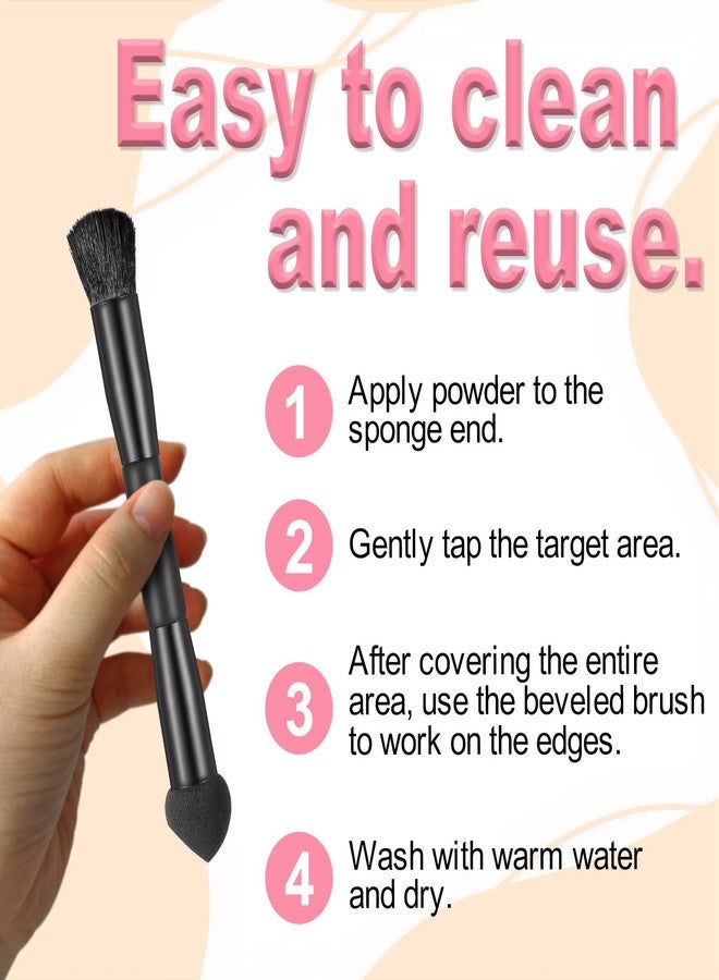 Rimoev 2 Pcs Dual Ended Hairline Brushes, Travel Concealer Brush with Sponge & Angled Flat Brush, Root Concealer Brushes for Precise Cover of Gray Roots, Thin Spots, Natural & Flawless Makeup Application - Image 3
