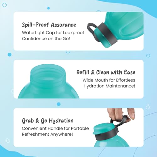 SOPL-OLIVEWARE Oliveware Jumbo 2 Litre Water Bottle, 100% Leak Proof, Bpa Free Premium Bottle, For Home & Office Sturdy With Holder, Pack Of 1 - Blue - Plastic - Image 2