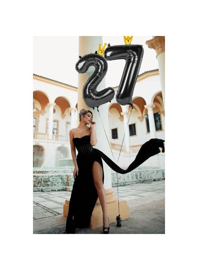 40 Inch Black Foil Number Balloon, Large Mylar Numbers for Birthday Anniversary Retirement Party Decorations (0, 10, 20, 30, 40, 50, 60, 100), Helium Free (7) - Image 5