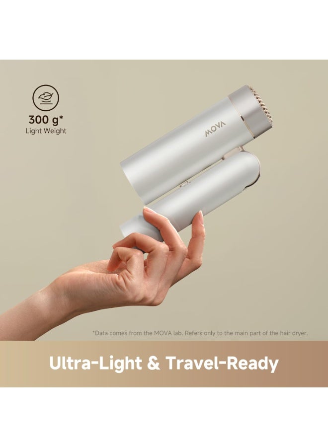 MOVA Flip 10 High-Speed Hair Dryer, 300g ultra-light body, versatile styling for curling and smoothing, fast drying, 300 million negative ions, advanced hair protecting hairdryer - Image 2
