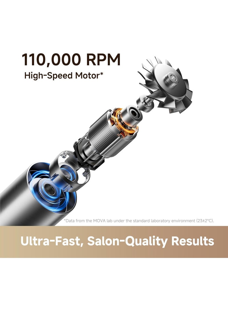 MOVA Flip 10 High-Speed Hair Dryer, 300g ultra-light body, versatile styling for curling and smoothing, fast drying, 300 million negative ions, advanced hair protecting hairdryer - Image 4
