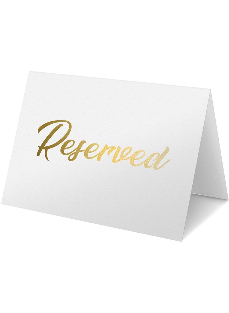 Generic 10 Pack Gold Reserved Table Signs for Wedding Party Restaurant - Double Sided Reserved Table Signs - Gold Reserved Signs for Tables - Gold Table Reserved Cards  - Image 1
