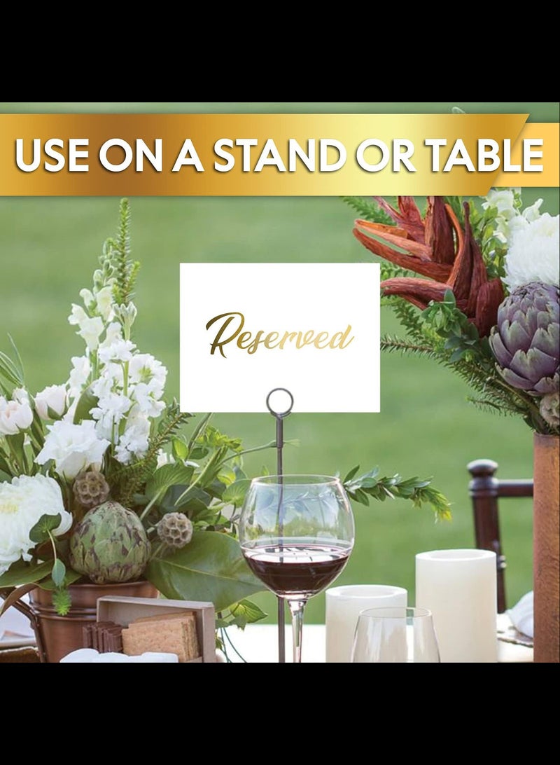 Generic 10 Pack Gold Reserved Table Signs for Wedding Party Restaurant - Double Sided Reserved Table Signs - Gold Reserved Signs for Tables - Gold Table Reserved Cards  - Image 3