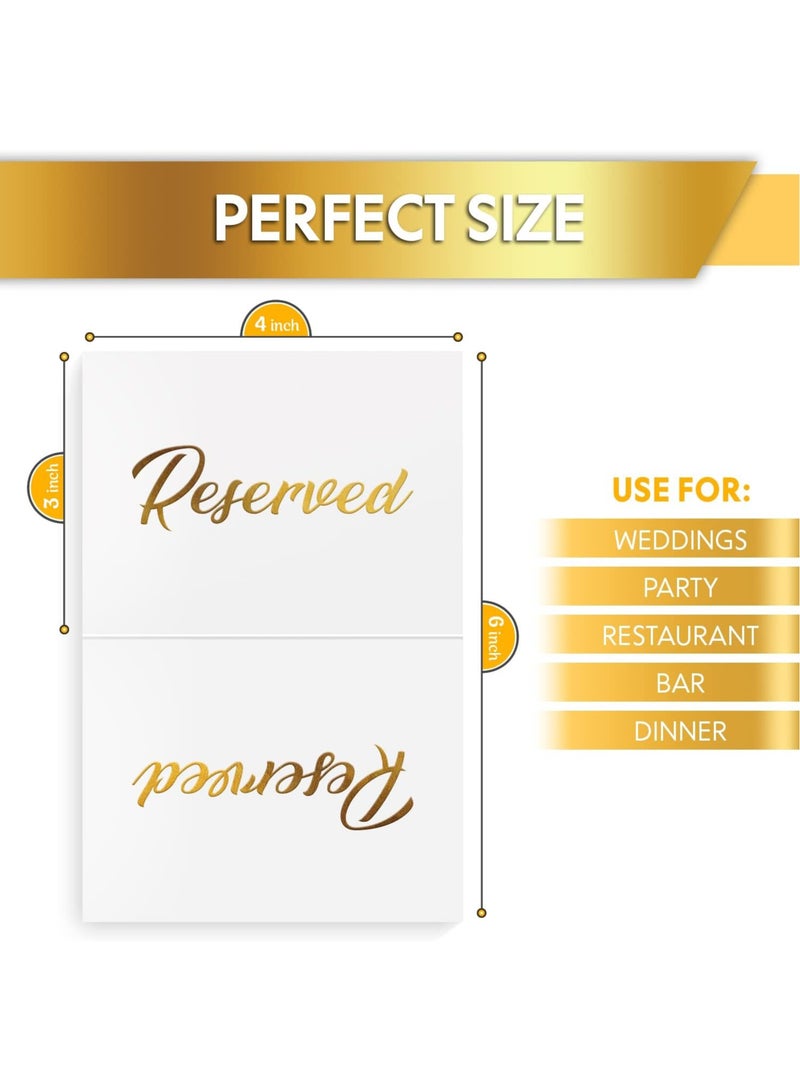 Generic 10 Pack Gold Reserved Table Signs for Wedding Party Restaurant - Double Sided Reserved Table Signs - Gold Reserved Signs for Tables - Gold Table Reserved Cards  - Image 4