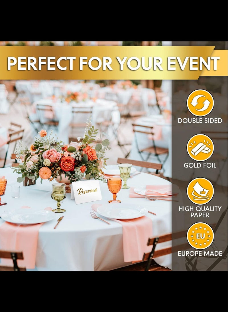Generic 10 Pack Gold Reserved Table Signs for Wedding Party Restaurant - Double Sided Reserved Table Signs - Gold Reserved Signs for Tables - Gold Table Reserved Cards  - Image 5