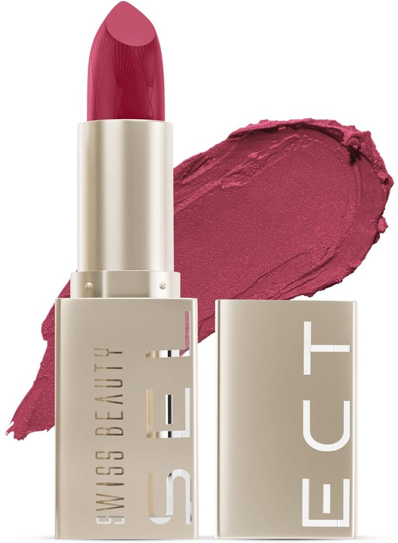 Swiss Beauty Select Crème Touch Hydrating Lipstick | With Vitamin E and Tea Tree Oil | High -shine finish | shade - Perky Peach - 4 gm - Image 1