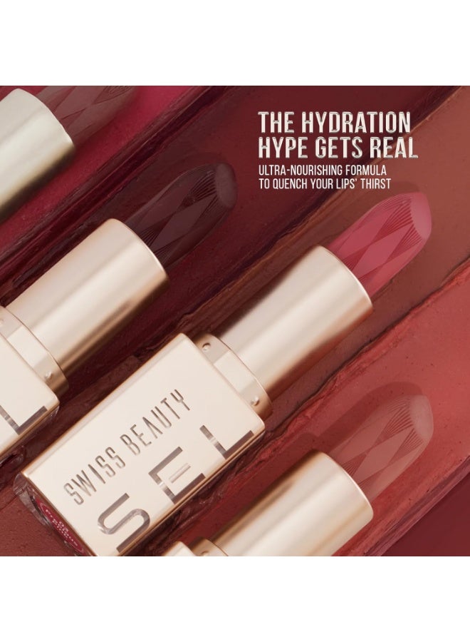 Swiss Beauty Select Crème Touch Hydrating Lipstick | With Vitamin E and Tea Tree Oil | High -shine finish | shade - Perky Peach - 4 gm - Image 5