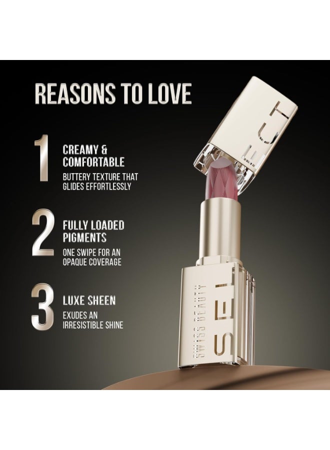 Swiss Beauty Select Crème Touch Hydrating Lipstick | With Vitamin E and Tea Tree Oil | High -shine finish | shade - Perky Peach - 4 gm - Image 3