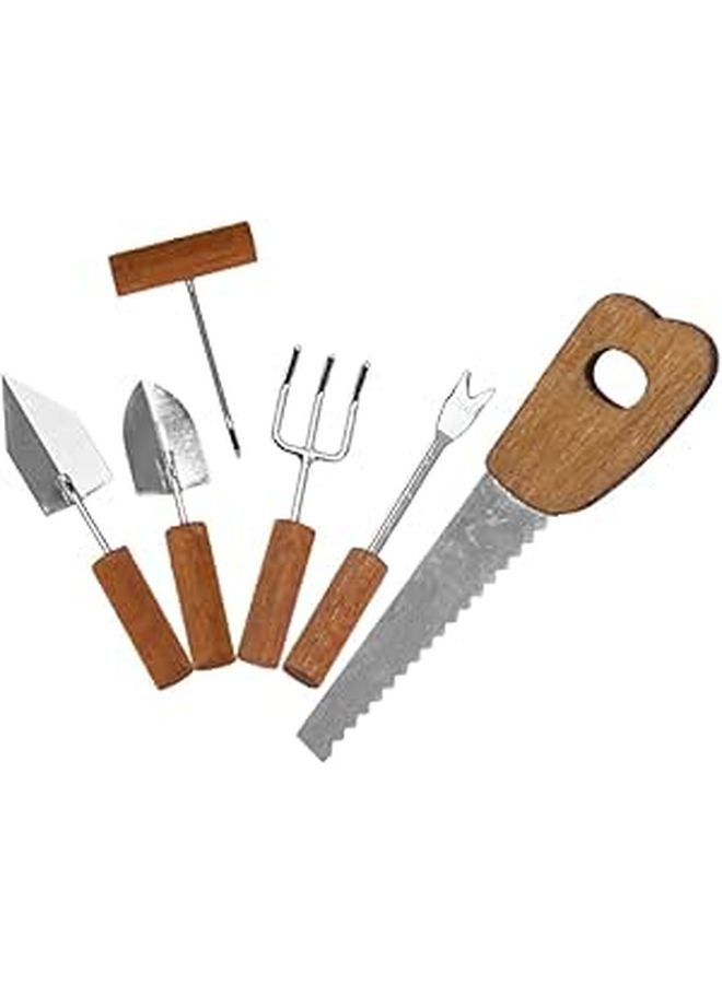 6 Pcs Miniature Gardening Tools Dollhouse Accessories Realistic Landscape Hand Tools - Image 1