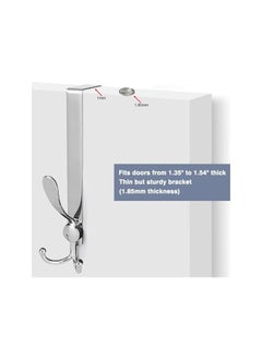 The Bros 2 Packs Over The Door Hooks – Heavy Duty Stainless Steel Door Hanger for Coats, Robes, Towels, Bathroom Organizer with 3 Hooks, Durable Towel Rack (Silver)  - Image 3
