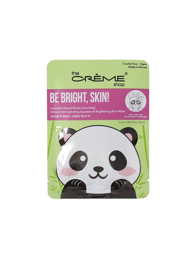 The Creme Shop Be Bright Skin! Animated Kawaii Panda Face Mask Hydrating & Luminous With Squalane & Rice Water Softens Fine Lines Tones Dark Spots Skincare Essential (3 Pack)  - Image 1
