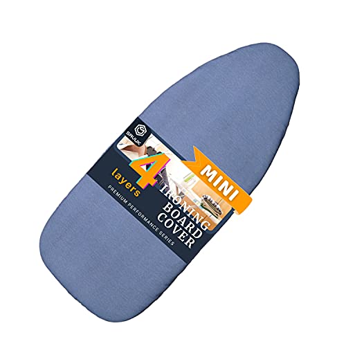 125 X 30 inch Smart Table top Ironing Board Cover and Pad with Standard Size Fits Small Mini Board Easy Placement Extra Thick Padding Elastic Cord Heat Resistance 125 X 30 Blue