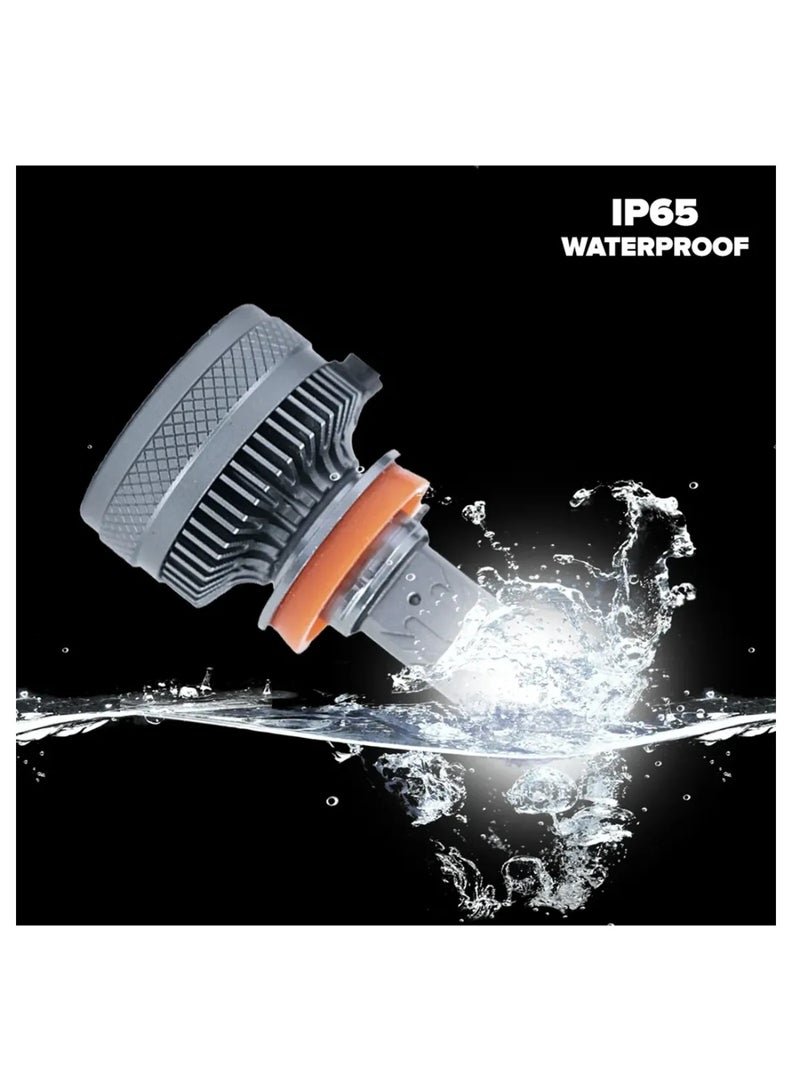 توبيز مصابيح أمامية LED مُحسّنة من TBS DESIGN S120 PRO 2024 جديدة، 12000 لومن فائقة السطوع، مجموعة تحويل المصابيح الأمامية 6500 كلفن زينون أبيض، بديل هالوجين مع مروحة، عبوة من قطعتين - S120 L - H1 - Image 4