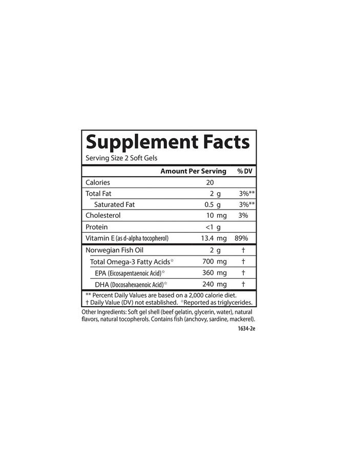 Carlson The Very Finest Fish Oil 700 Mg Omega3S Norwegian Fish Oil Supplement Wild Caught Omega3 Fish Oil Sustainably Sourced Fish Oil Capsules Omega 3 Supplement Lemon 120+30 Softgels - Image 4