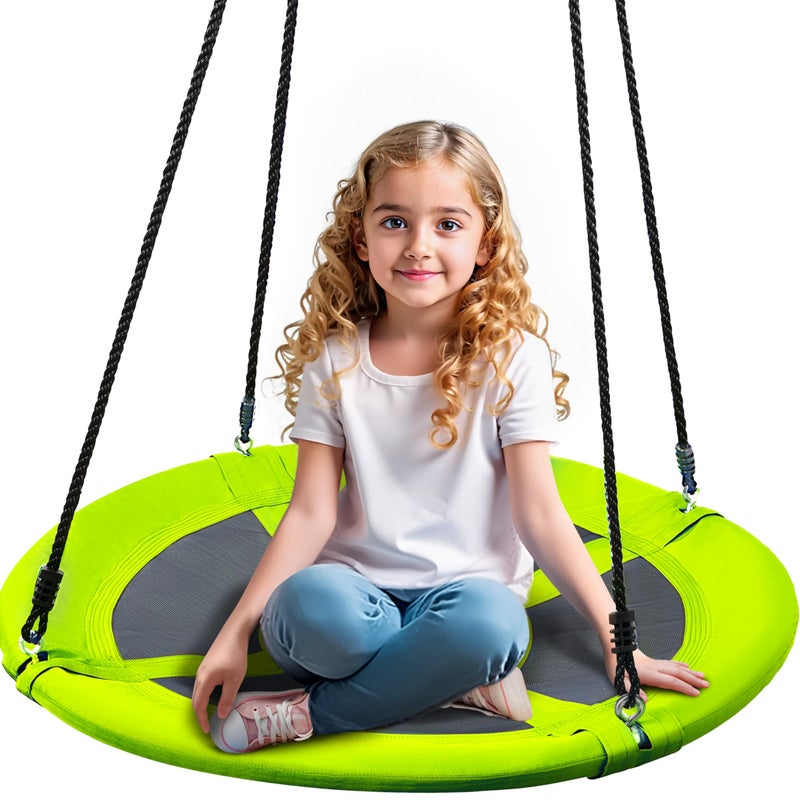 TURFEE 40 inch Saucer Swing for Tree Outdoor 900Lb Weight Capacity Swing Seat with Hanging Straps Adjustable Safe Durable AccessoriesGreen - Image 2
