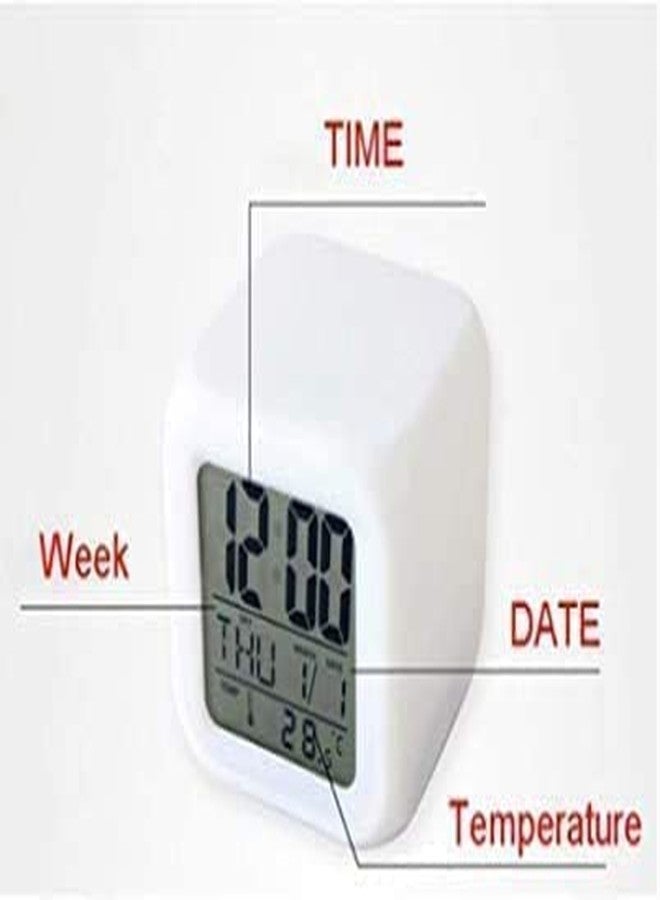 Astrometric Multicolor LED Digital Alarm Clock with Temperature, Date, Time, and Day Display - Stylish Plastic Design for Home, Desk, or Nightstand - Adjustable Alarm and Backlight (Color Changing Clock) - Image 3