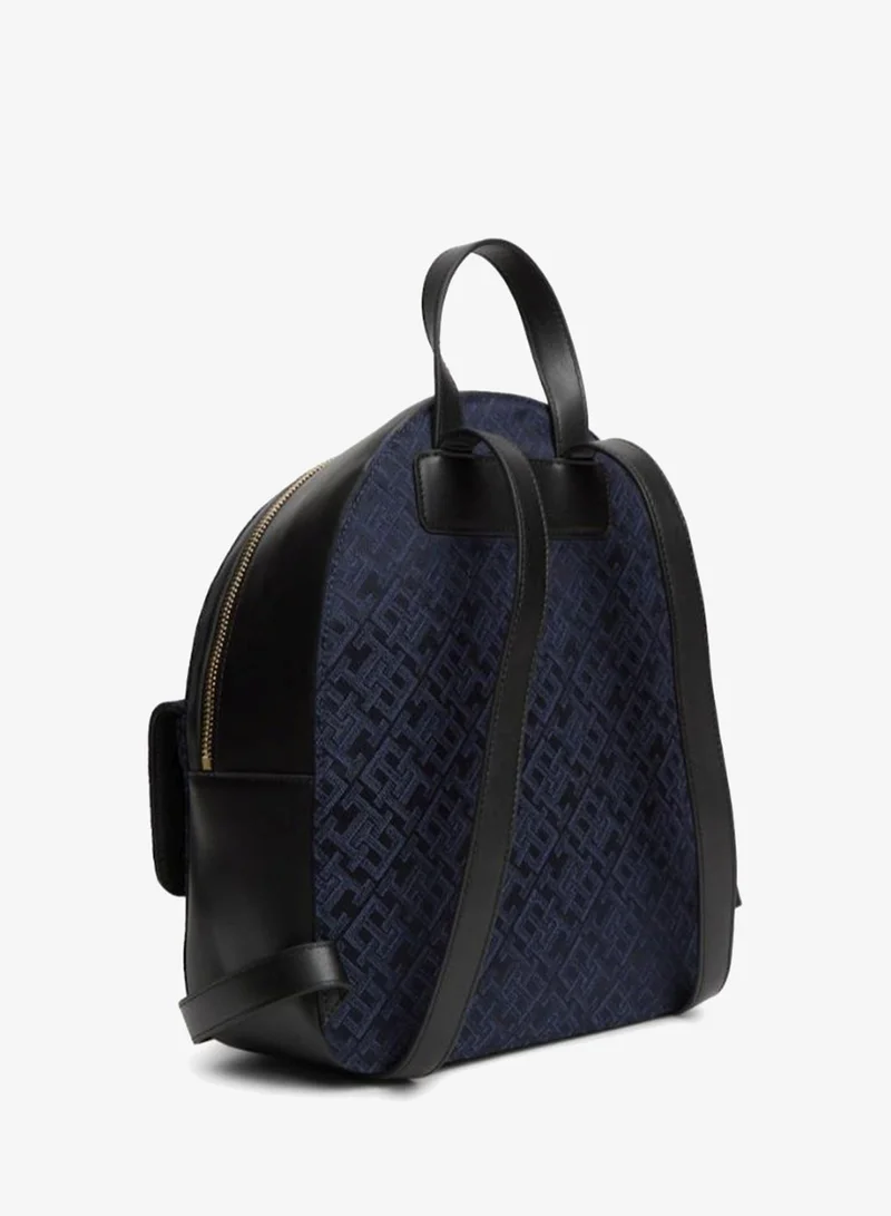 Tommy Hilfiger Blue Mono TH Monogram Jacquard Backpack for Women | Best Price UAE